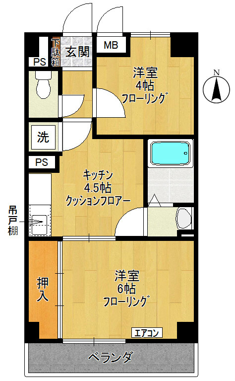 稲田堤グランドハイツ 102号室 間取り