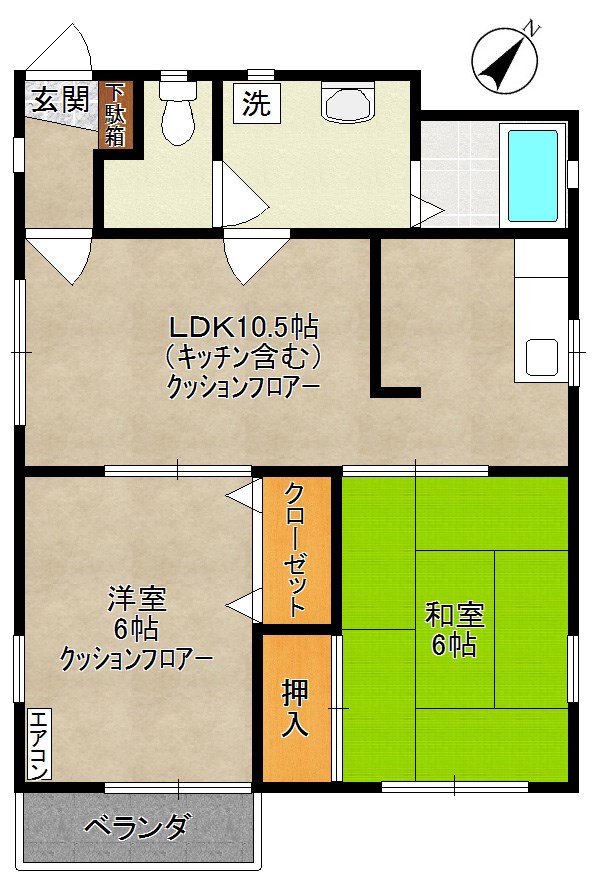 グリーンハイム 201号室 間取り