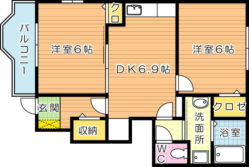 ジュネス馬場　B棟 間取り図