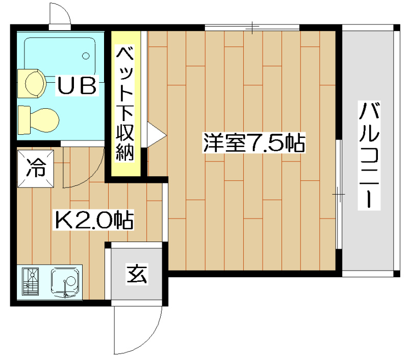 ヒットイン 205号室 間取り
