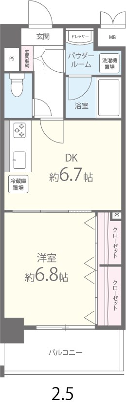 フランディルりんくうⅡ 間取り図