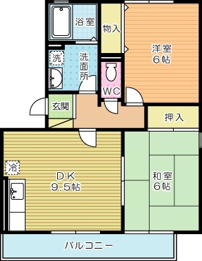 メルベーユ前田Ⅱ  301号室 間取り