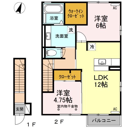 ドルチェヴィータ　Ⅰ棟 201号室 間取り