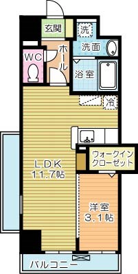 シェーナ下到津 902号室 間取り