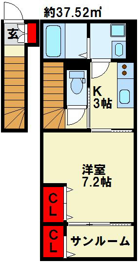 プレミール宇佐 205号室 間取り