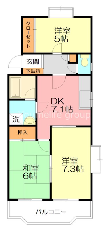 クレセール湘南 301号室 間取り
