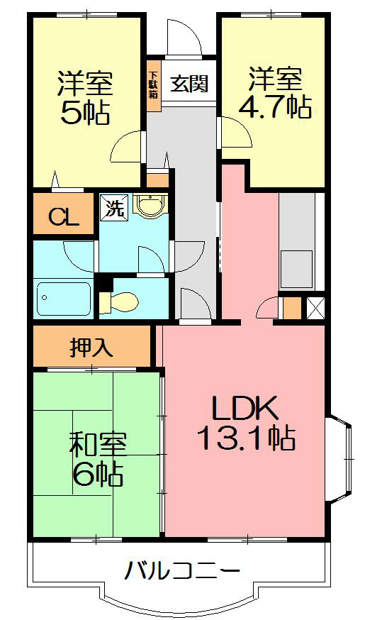 ディアコート大庭 201号室 間取り