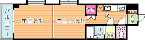 レスプランドール 401号室 間取り