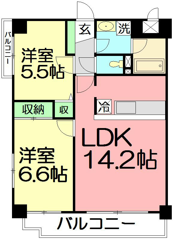 ヒルシュガッセ  203号室 間取り