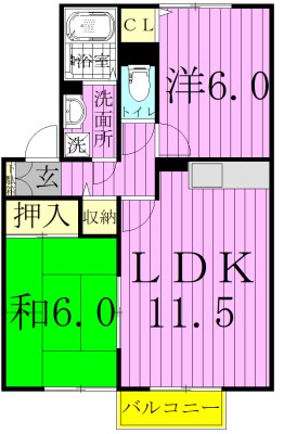 ヴェルドミール　弐番館 202号室 間取り