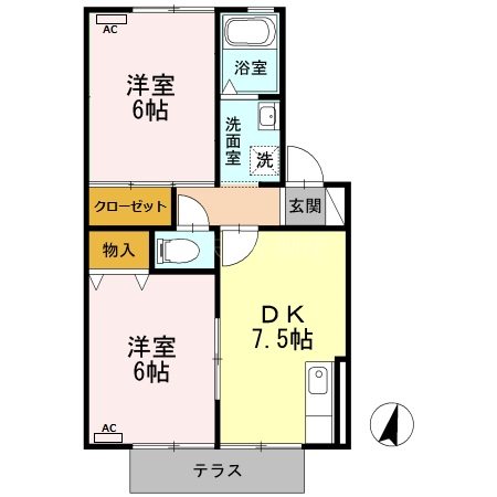 アストロハウスＢ 102号室 間取り