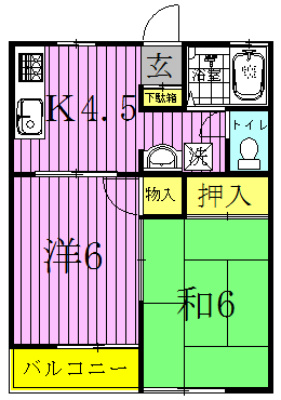 グリーンハイツ布施 103号室 間取り