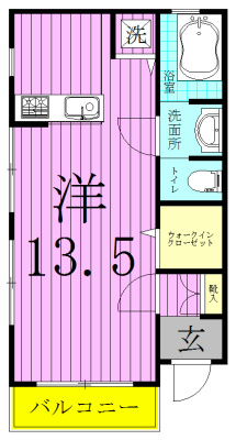 ヒルトップテラス 102号室 間取り