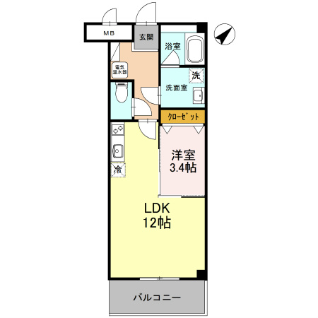 ワイズヒル 206号室 間取り