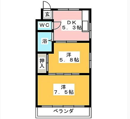 愛知県名古屋市中村区稲葉地町５丁目 間取り