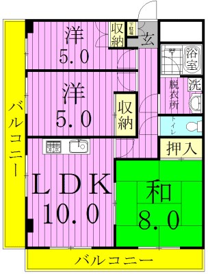 ツインヴィラ八柱Ⅱ 105号室 間取り