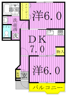 シャイニークリフ 103号室 間取り