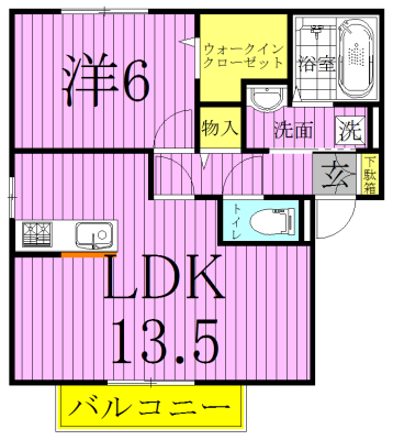 ビューラーＤ 202号室 間取り