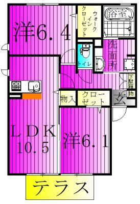 ルーチェＢ 101号室 間取り