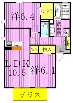 ルーチェＢ 101号室 間取り