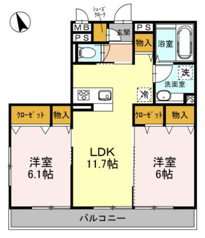 コンフォート湘南 203号室 間取り