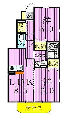 エイミーグラントＣ 102号室 間取り