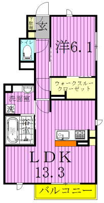 アピオンⅡ 101号室 間取り