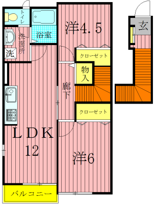 カリーノ・フィオーレ 201号室 間取り