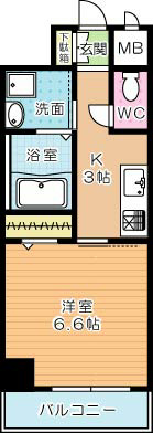 ピノ到津 602号室 間取り