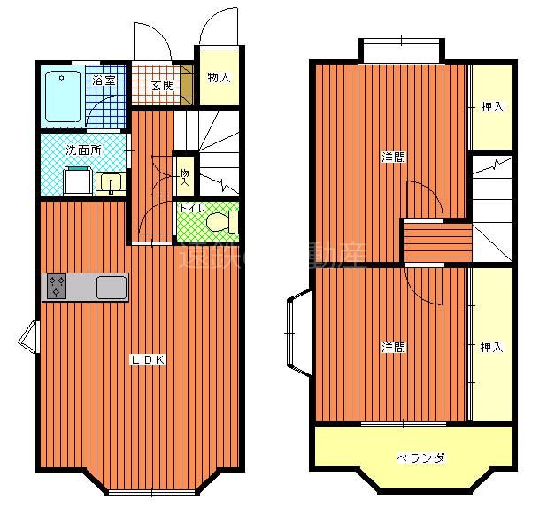 エスティハウス 2号室 間取り