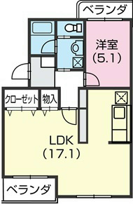 ハイツテクトピア掛川Ⅰ 間取り図