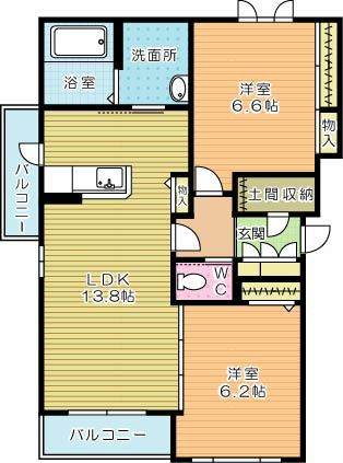 グリーントリニティーＡ棟 201号室 間取り