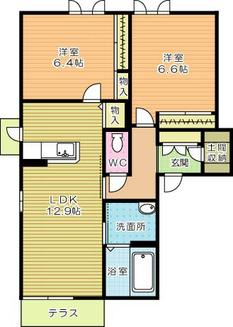 グリーントリニティーB棟 102号室 間取り