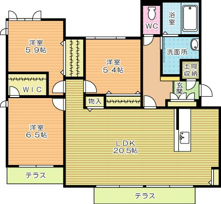 グリーントリニティーＣ棟 102号室 間取り