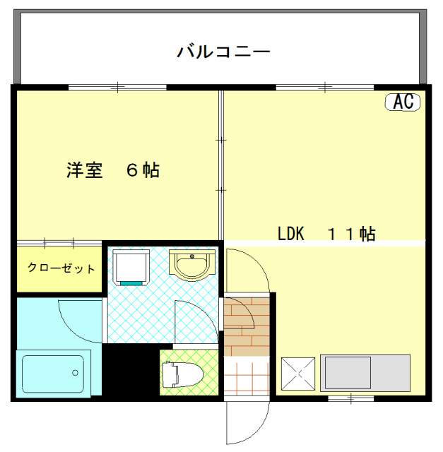 スカイコーポ池田 202号室 間取り