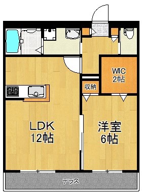 エルウイング 102号室 間取り