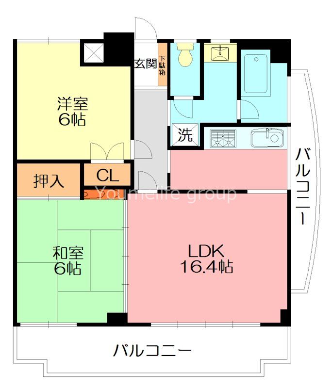 ジュネス小田原 404号室 間取り