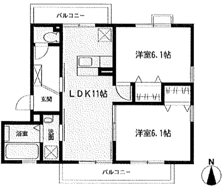 ヴェール・タカミネ 201号室 間取り
