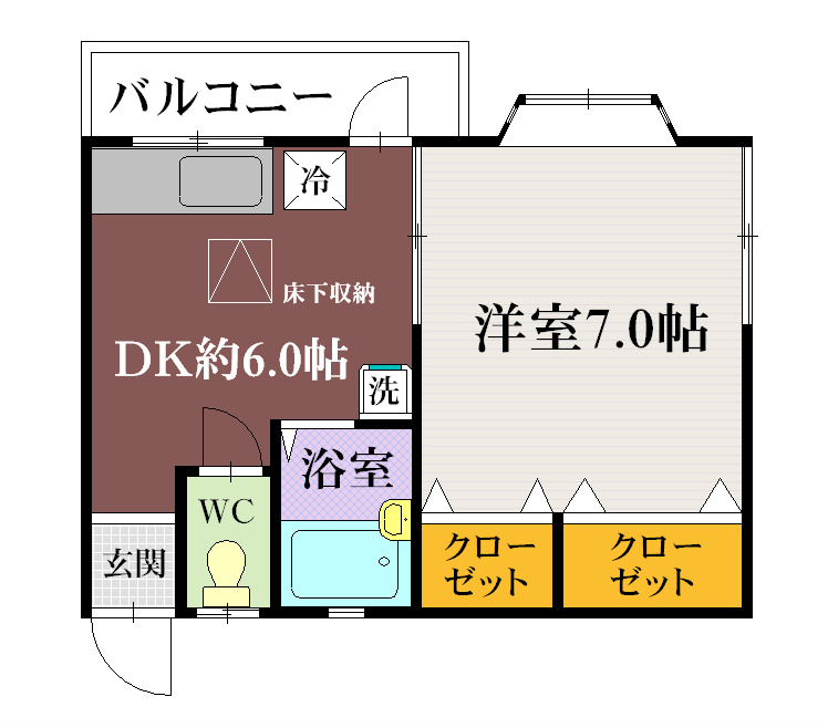 Pocket 102号室 間取り
