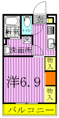 リブリ・ソレーユはつみ 101号室 間取り