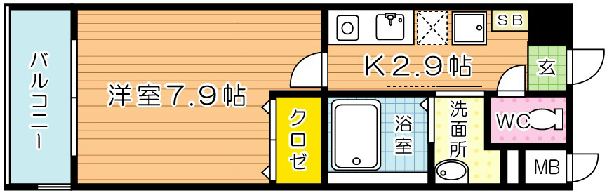 ガーディアンズパレス小倉 507号室 間取り