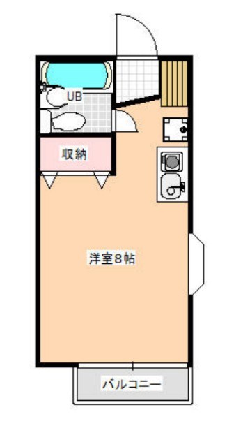 クインズタウン 206号室 間取り