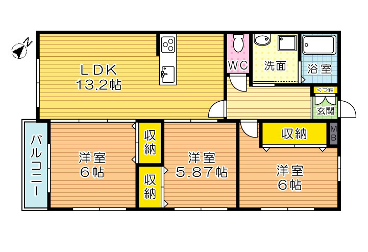 ブランボヌール小倉 308号室 間取り