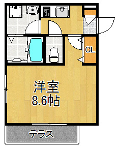 エヴァーハイブ 101号室 間取り