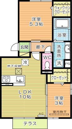 コモドカーサ 101号室 間取り