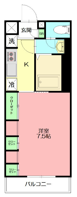 リブリ・腰越 203号室 間取り