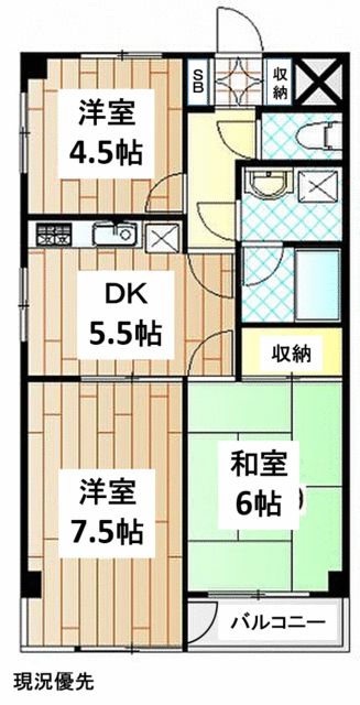 マンションアドミール 2F号室 間取り