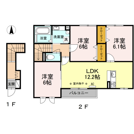 彩　Ａ 203号室 間取り