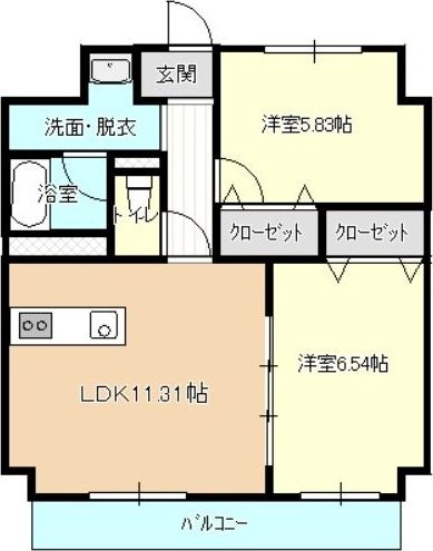 GRANP 402号室 間取り