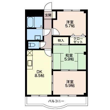 タウンソレイユ 101号室 間取り